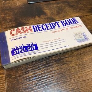Vintage Steel City Duplicate Cash Receipt Book No. 192 w/Carbon Paper